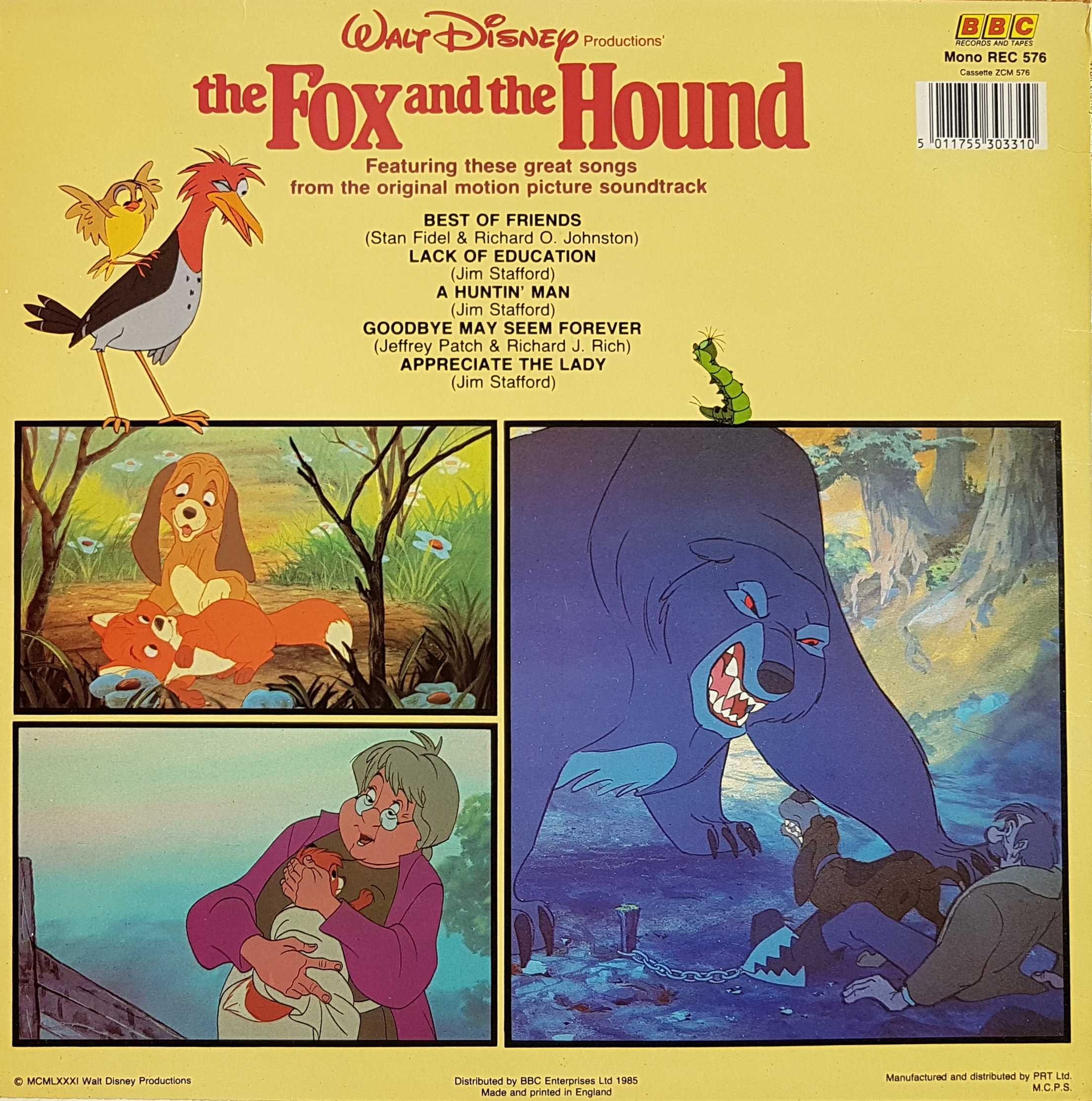 Picture of REC 576 The fox and the hound by artist Various from the BBC records and Tapes library